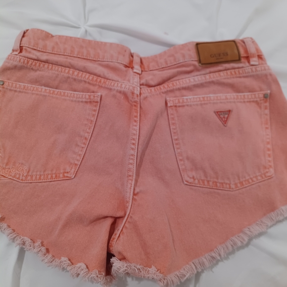 GUESS Women's Pink Denim Shorts - Picture 1 of 3